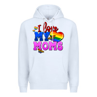 White I love my moms Premium Hoodie - FaDigitalArtStudio