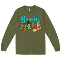 Army Green Western howdy Fall Long Sleeve Tee - NancyCooperArtShop