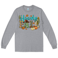 Heather Grey Western howdy Fall Long Sleeve Tee - NancyCooperArtShop