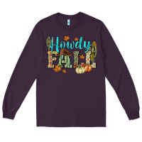 Plum Western howdy Fall Long Sleeve Tee - NancyCooperArtShop