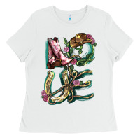 White love boots horseshoe cowboy Ladies Tee - NancyCooperArtShop