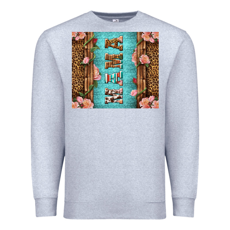 Western Mama Pink Roses Mother's Day Premium Sweatshirt by LillyAllenDesigns | Teevron
