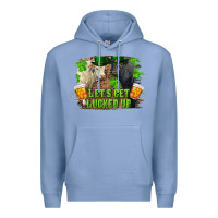 Colony Blue let's get lucked up charolais and black angus bull Premium Hoodie - RanaPortraitStore