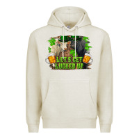 Oatmeal Heather let's get lucked up charolais and black angus bull Premium Hoodie - RanaPortraitStore