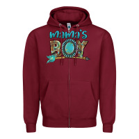 Burgundy Mama's boy Mother's Day Zipper Hoodie - FaDigitalArtStudio