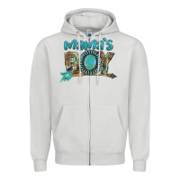 Dove Grey Mama's boy Mother's Day Zipper Hoodie - FaDigitalArtStudio