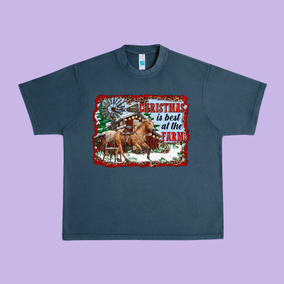 Christmas Is Best At The Farm Urban Heavy Tee Designed By Ranaportraitstore