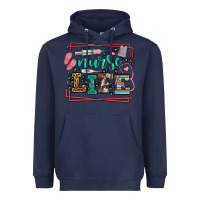 Navy Nurse life leopard frame Heavyweight Hoodie - LillyAllenDesigns