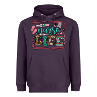 Plum Nurse life leopard frame Heavyweight Hoodie - LillyAllenDesigns