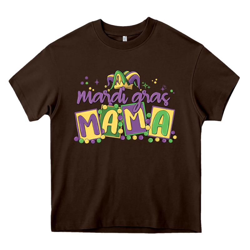 Mardi Gras Mama Heavy Core Tee by MaliasSmallBusiness | Teevron