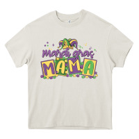 Cream mardi gras mama Heavy Core Tee - MaliasSmallBusiness