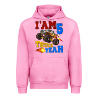 Fuchsia Pink i'am five truck yeah Urban Hoodie - Artiststas