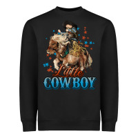 Black Little Cowboy Midilli Horse kid boy Heavyweight Sweatshirt - HowdyJamesFarm