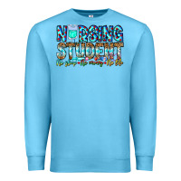 Ocean Blue Nursing Student No Sleep No Money No Life Premium Sweatshirt - CowhideDigitalArt