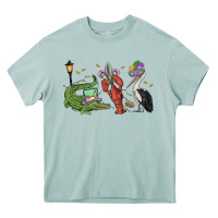 Arona mardi gras alligator crawfish pelican Heavy Core Tee - MaliasSmallBusiness