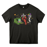 Asphalt mardi gras alligator crawfish pelican Heavy Core Tee - MaliasSmallBusiness