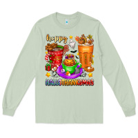 Matcha Happy Hallothanksmas coffee cups Long Sleeve Tee - texasbilliewilder