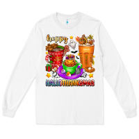 White Happy Hallothanksmas coffee cups Long Sleeve Tee - texasbilliewilder