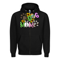 Black Dog mom Easter Mother's Day Zipper Hoodie - FaDigitalArtStudio