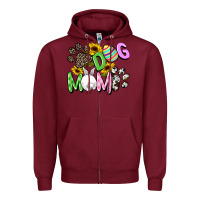 Burgundy Dog mom Easter Mother's Day Zipper Hoodie - FaDigitalArtStudio