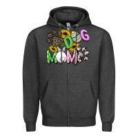 Charcoal Heather Dog mom Easter Mother's Day Zipper Hoodie - FaDigitalArtStudio
