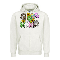 Oatmeal Heather Dog mom Easter Mother's Day Zipper Hoodie - FaDigitalArtStudio
