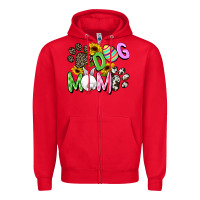 Red Dog mom Easter Mother's Day Zipper Hoodie - FaDigitalArtStudio