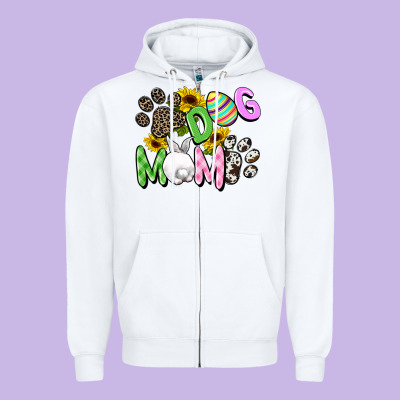 Dog Mom Easter Mother's Day Zipper Hoodie Designed By Fadigitalartstudio
