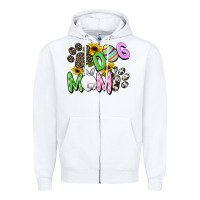 White Dog mom Easter Mother's Day Zipper Hoodie - FaDigitalArtStudio