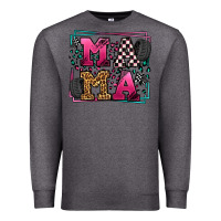 Charcoal Heather Racing leopard frame mama Mother's Day Premium Sweatshirt - LillyAllenDesigns