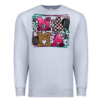 Heather Grey Racing leopard frame mama Mother's Day Premium Sweatshirt - LillyAllenDesigns