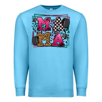 Ocean Blue Racing leopard frame mama Mother's Day Premium Sweatshirt - LillyAllenDesigns