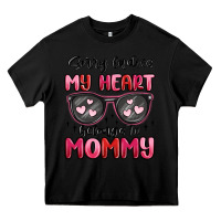 Black sorry ladies my heart belongs to mommy Heavy Core Tee - MaliasSmallBusiness