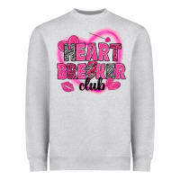Heather Grey Heart breaker club Valentine's Day Heavyweight Sweatshirt - HowdyJamesFarm