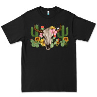 Black bull skull with cactus Premium Tee - MaliasSmallBusiness