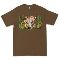 Cacao bull skull with cactus Premium Tee - MaliasSmallBusiness