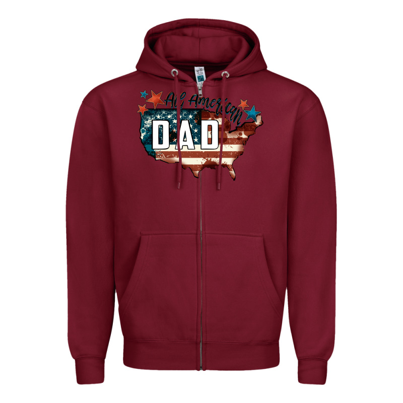All American Dad Zipper Hoodie by FaDigitalArtStudio | Teevron