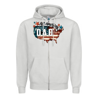 Dove Grey All american dad Zipper Hoodie - FaDigitalArtStudio