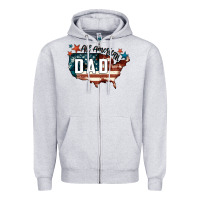 Heather Grey All american dad Zipper Hoodie - FaDigitalArtStudio