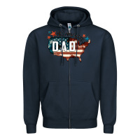 Navy All american dad Zipper Hoodie - FaDigitalArtStudio