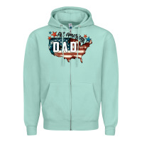 Seafoam All american dad Zipper Hoodie - FaDigitalArtStudio