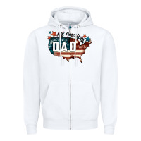 White All american dad Zipper Hoodie - FaDigitalArtStudio