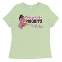 Matcha make yourself a priority today and everyday afro w Ladies Tee - NancyCooperArtShop