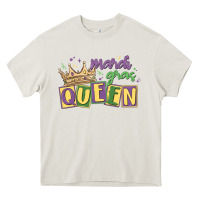 Cream mardi gras queen Heavy Core Tee - MaliasSmallBusiness
