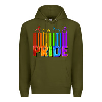 Army Green Pride Barcode Premium Hoodie - FaDigitalArtStudio