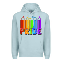 Blue Mist Pride Barcode Premium Hoodie - FaDigitalArtStudio