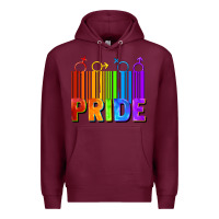 Burgundy Pride Barcode Premium Hoodie - FaDigitalArtStudio