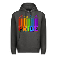 Charcoal Heather Pride Barcode Premium Hoodie - FaDigitalArtStudio