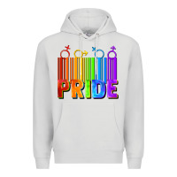 Dove Grey Pride Barcode Premium Hoodie - FaDigitalArtStudio