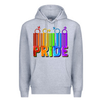 Heather Grey Pride Barcode Premium Hoodie - FaDigitalArtStudio